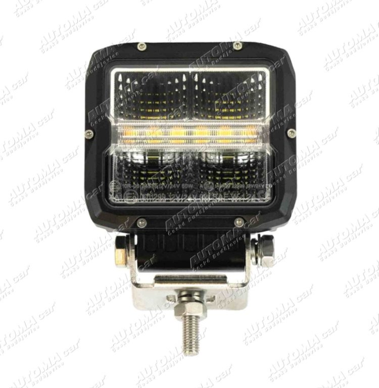 Světlomet pracovní LED 12/24V 4 500lm 117 x 105mm s výstražným a bílým pozičním světlem
