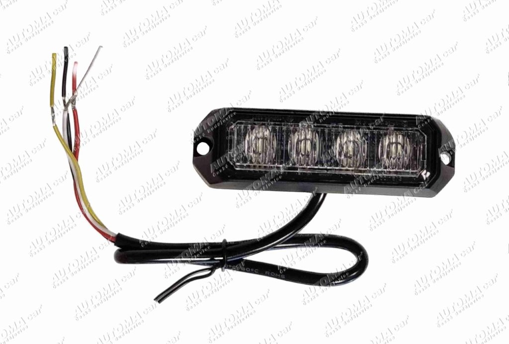 Svítilna výstražná LED 12/24V modrá 4x3W 95,5x28mm