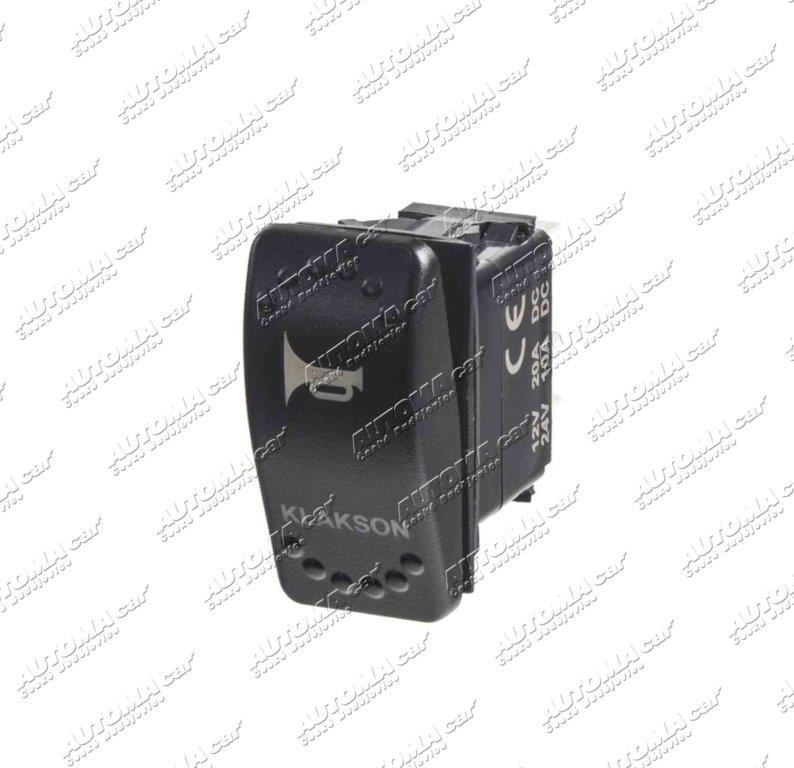 Tlačítko překlápěcí Rocker LED 12/24V 20/10A houkačka ( mont. otvor 37x21mm )