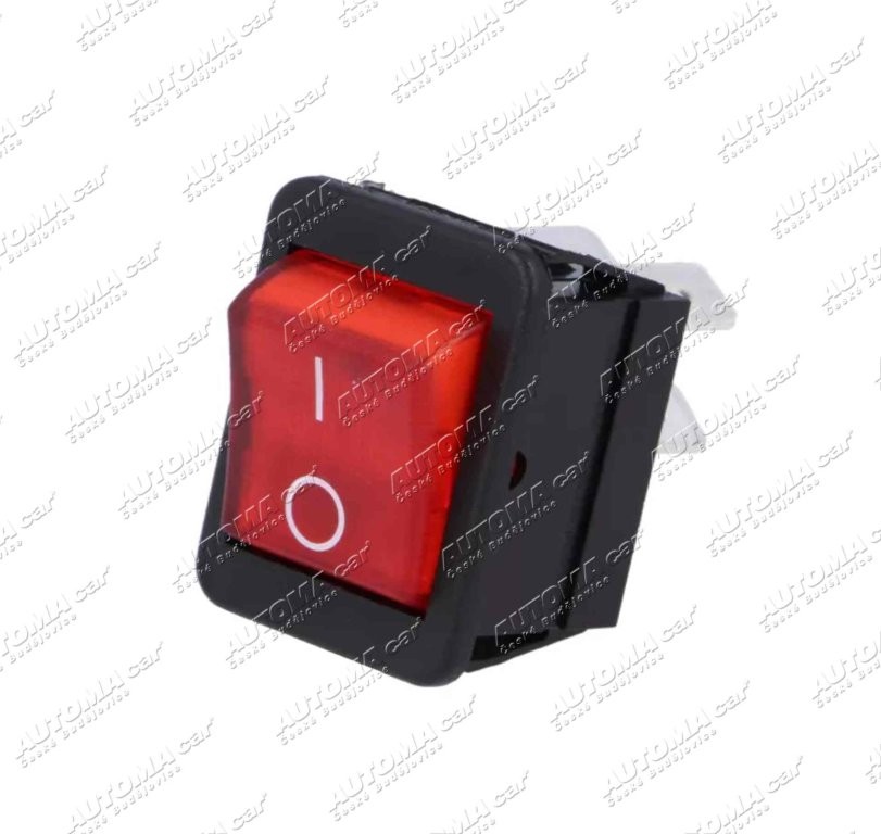 Spínač překlápěcí  250V 16A hranatý červený 