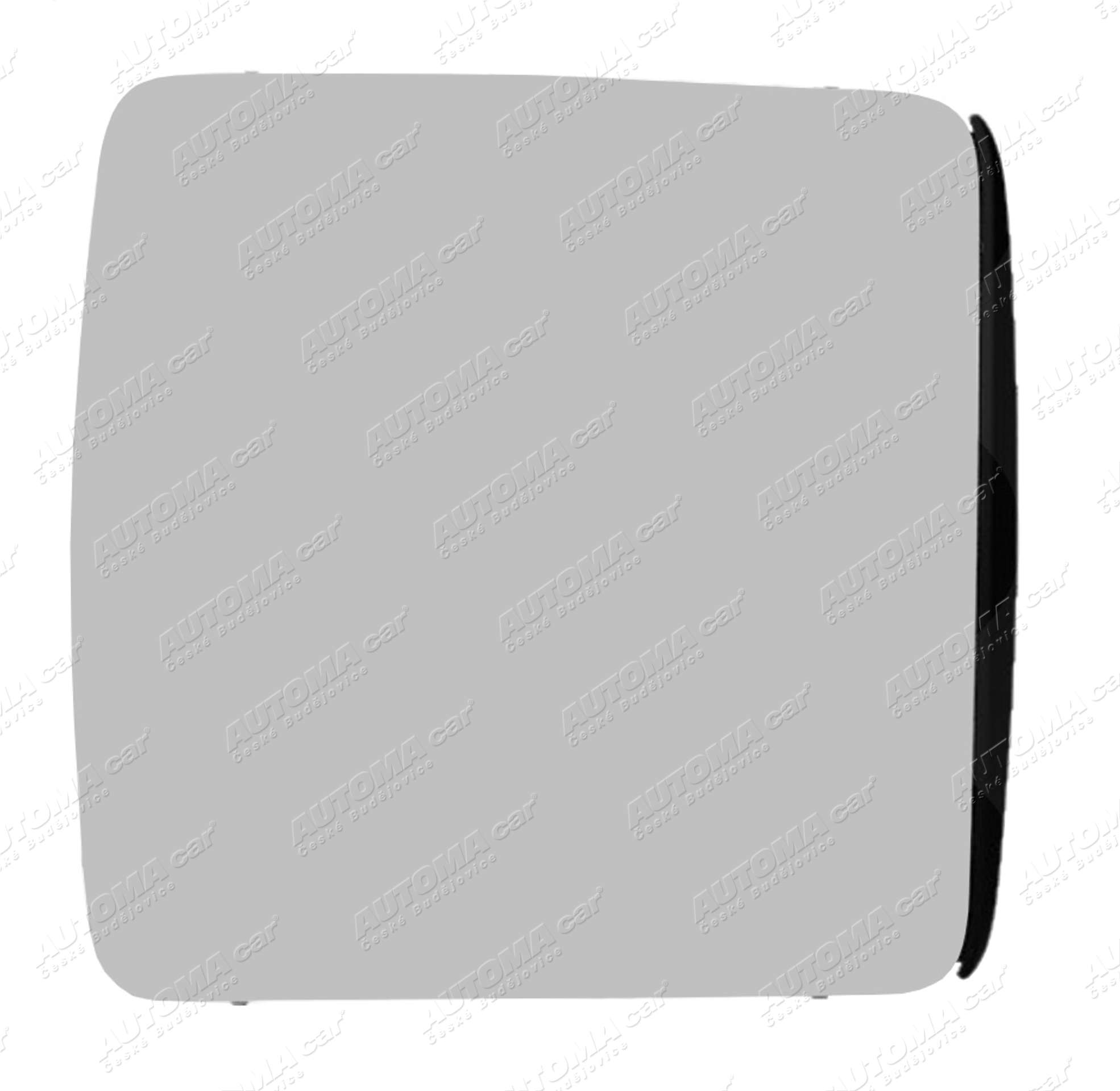 Sklo zrcadla 24V, Daf XB, RVI E-tech, Volvo FL/FE od 2024 malé levé / pravé 205x205mm  