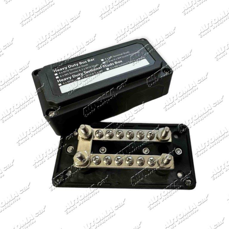 Svorkovnice 12/24V 100A 4 x M6 + 12 x M4, 59 x 138mm