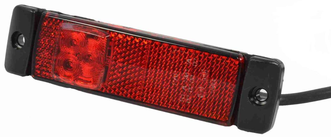 Svítilna červená LED 12/24V s kabelem 0,5m