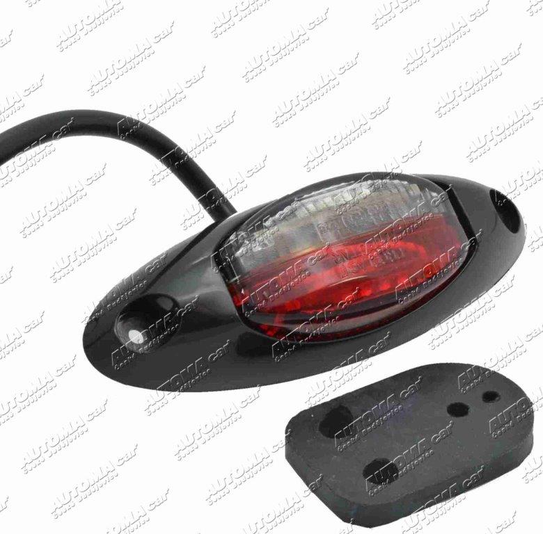 Svítilna červeno/bílá 12/24V LED s držákem