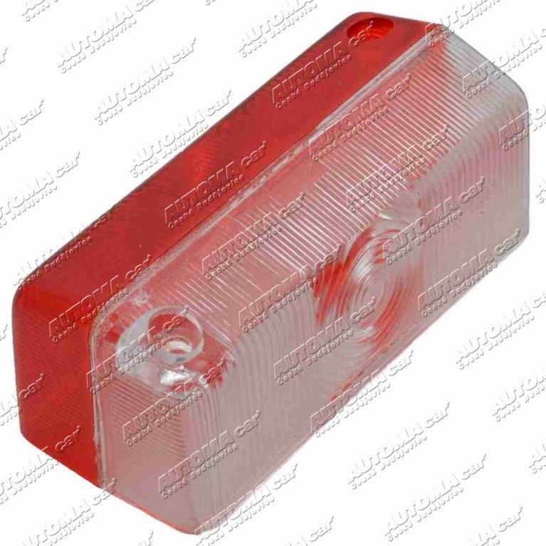 Sklo svítilny červeno/bílé