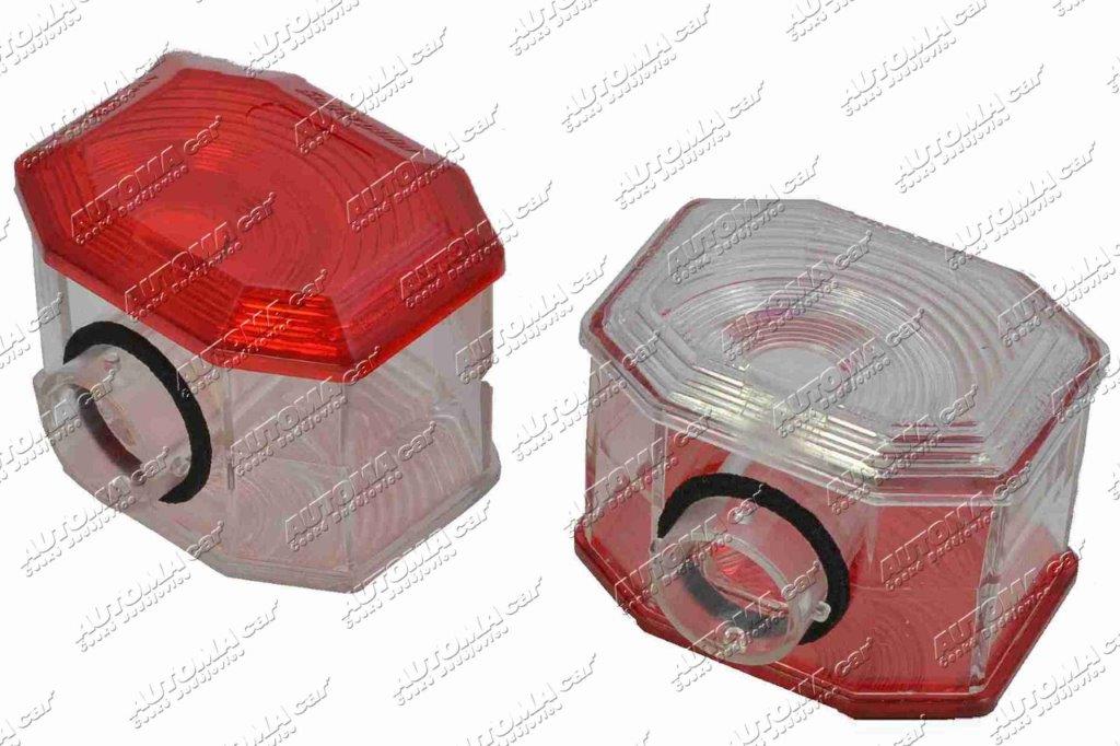 Sklo svítilny obrysové červeno/bílé