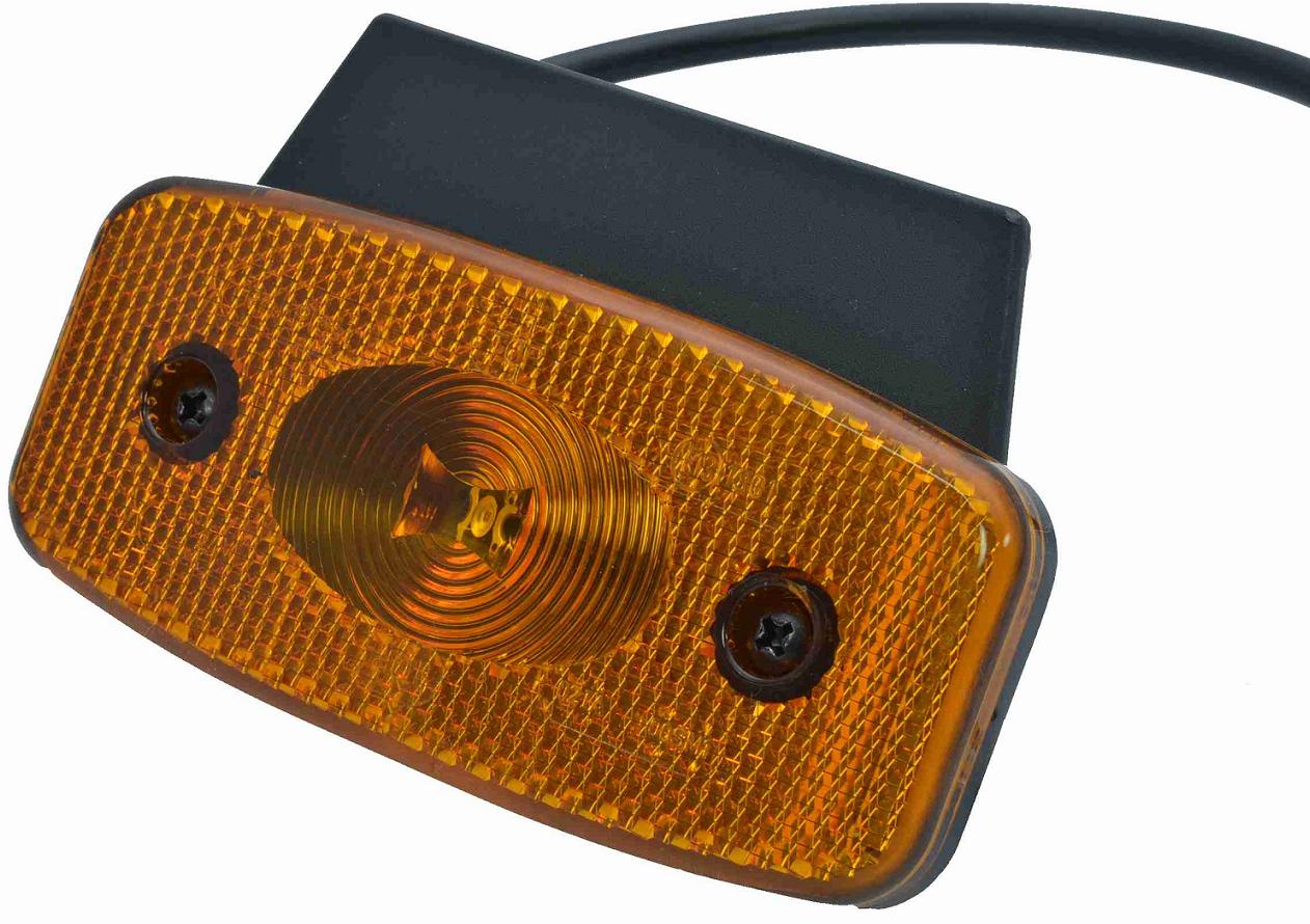 Svítilna oranž. 24V LED s držákem a kabelem