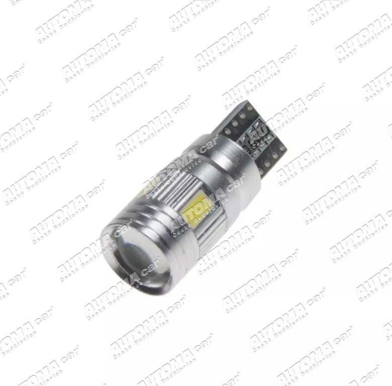 Žárovka LED 12V čirá T10 6SMD s rezistorem 