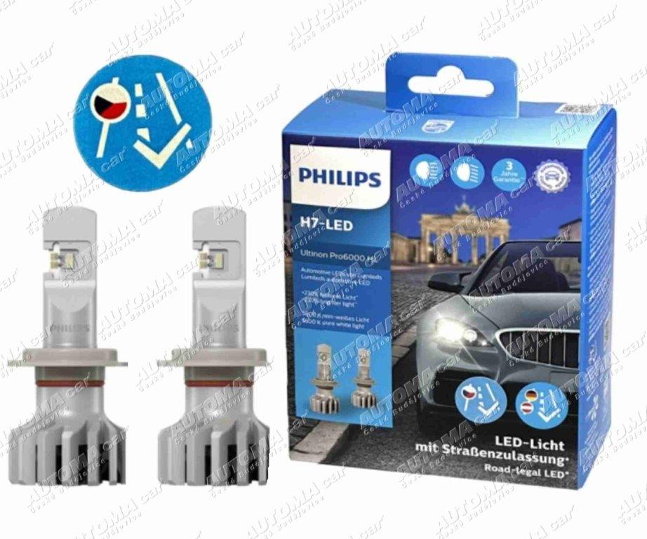 Žárovka LED 12V/H7 18W Ultinon Pro6000 HL Philips set 2ks LED +230%