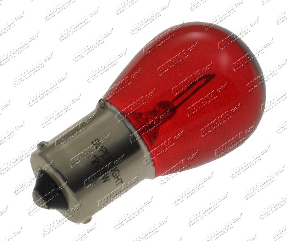 Žárovka 12V/21W červená BA15s