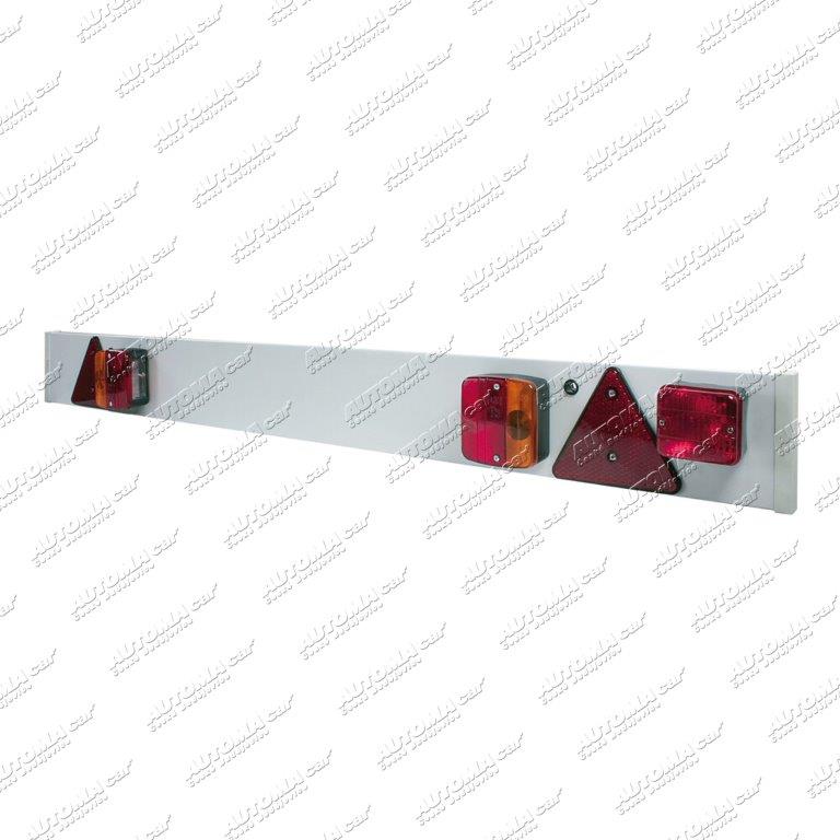 Nárazník - zadní deska pro přívěsné vozíky se světly 12V, 7.pólovou zástrčkou a 6m kabelem 120x14cm