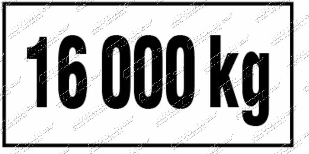 Štítek 16000kg samolepící 80x40mm