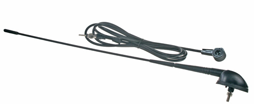 Anténa universal 43cm sklopná 0-50°, laminátový prut,  kabel 203cm