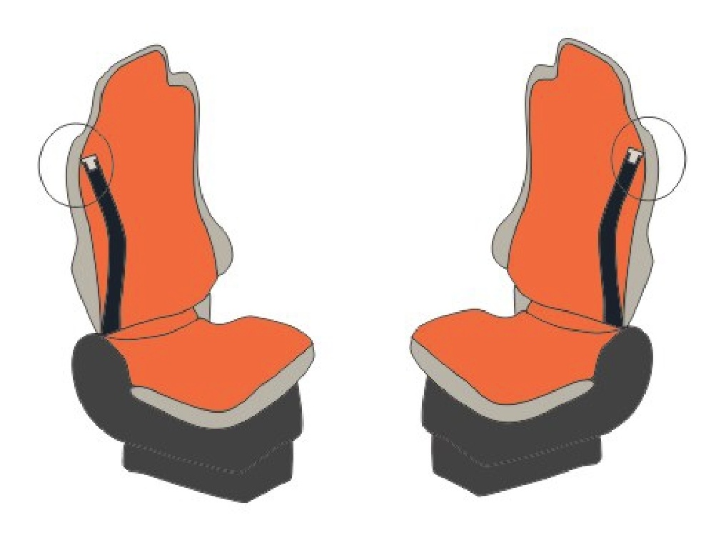 Potah sedačky MAN TGA,TGX,TGS 2pásy manšestrová látka