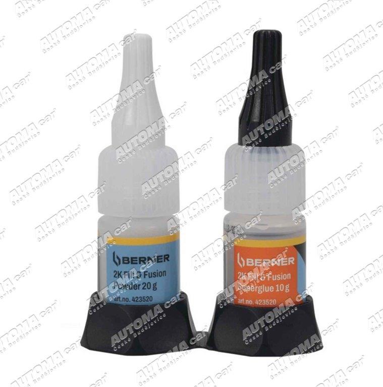 Lepidlo na plasty Superglue 2K fill & fusion dvousložkové - Superlepidlo 10g + prášek 20g  Berner