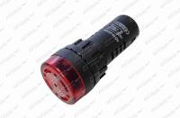 Kontrolka LED 12V montážní Ø 22mm červená se zvukovou siknalizací