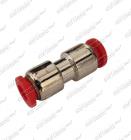 Rychlospojka rovná 6x1 kovová červený konec
