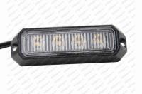 Svítilna výstražná LED 12/24V oranžová 4x3W 95,5x28mm