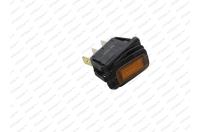 Spínač překlápěcí LED voděodolný 12V 16A hranatý oranžový IP65 31,5x18,5x21,1mm