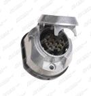 Zásuvka 13-pol hliníková s vypínáním mlhového světla 12V+ podložka 