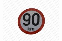 Rychlost 90km samolepící reflexní Ø 15cm